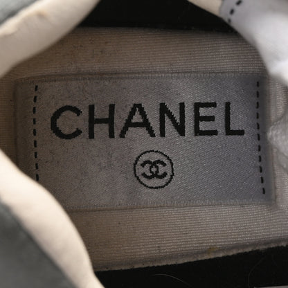 Chanel Fabric Suede Calfskin Quilted CC Sneakers 37 Dark Grey 8 of 8