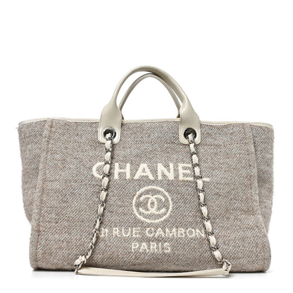 Chanel Mixed Fibers Calfskin Medium Deauville Tote Beige 1 of 10