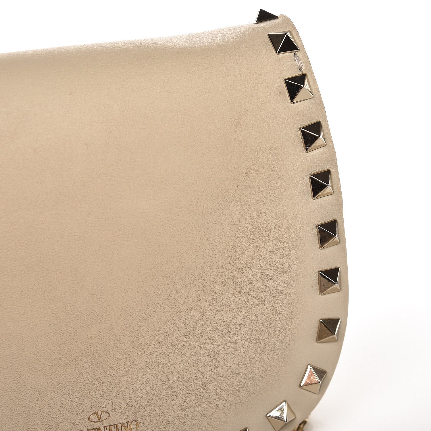 Valentino Garavani Vitello Rockstud Crossbody Saddle Bag Ivory 11 of 12