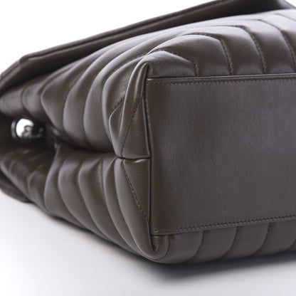Saint Laurent Calfskin Y Quilted Monogram Medium Loulou Chain Satchel Kaki Fonce 7 of 11