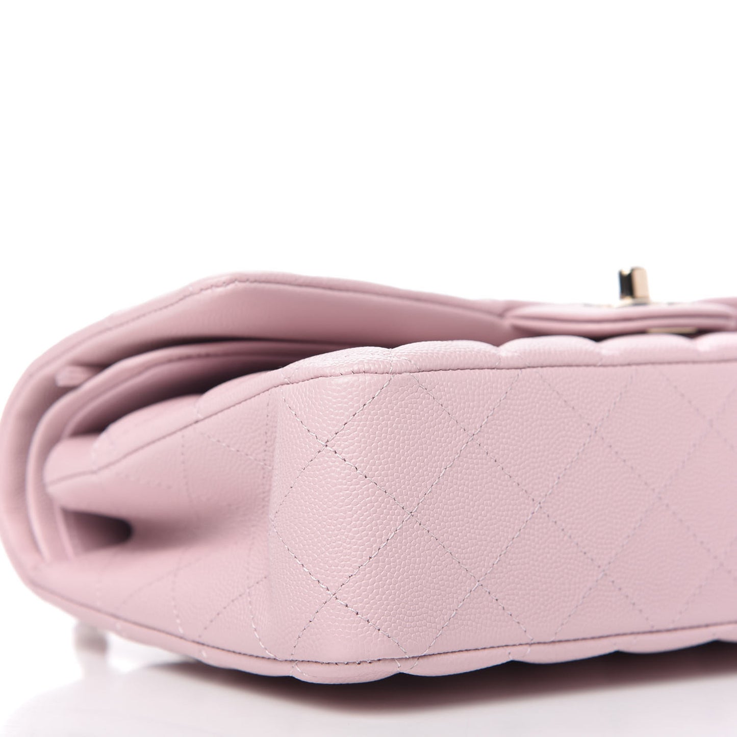 Caviar Quilted Medium Double Flap Light Pink