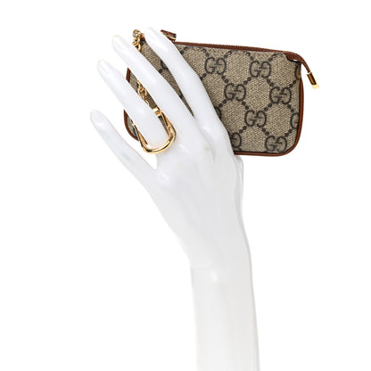 Gucci GG Supreme Monogram Key Case Beige Ebony Cuir 2 of 9