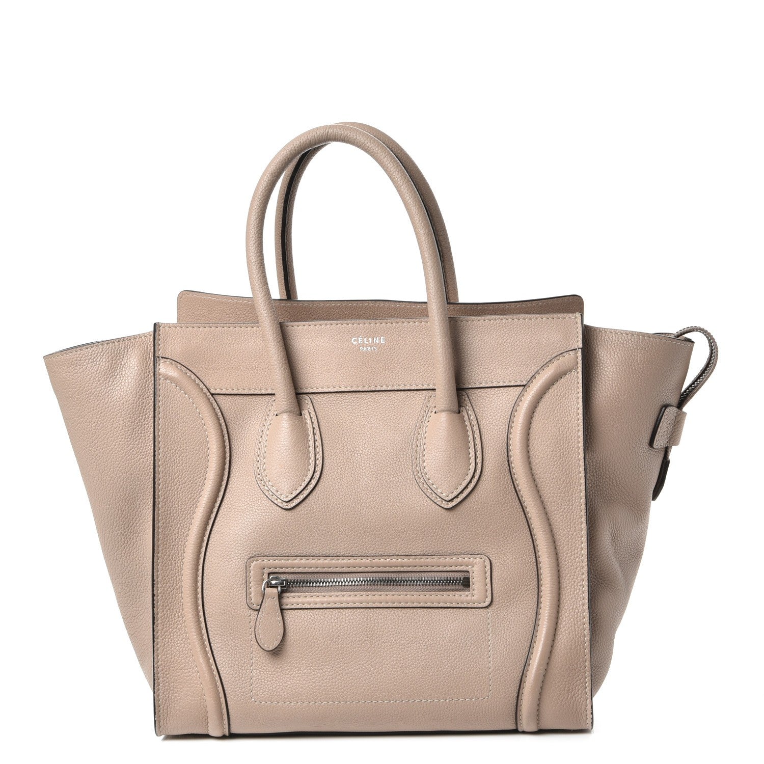 Celine Drummed Calfskin Mini Luggage Dune 1 of 8
