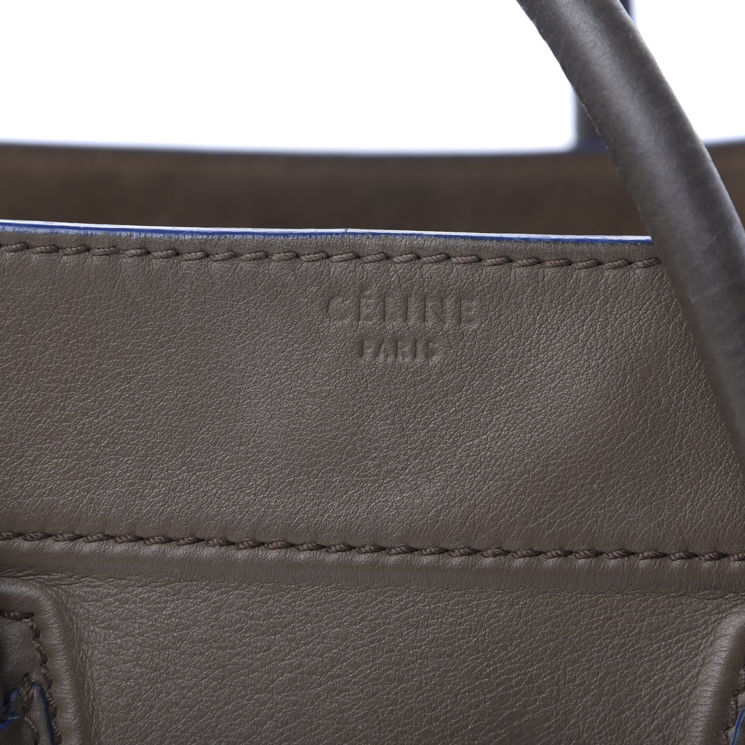 Celine Supple Calfskin Medium Phantom Luggage Khaki Cobalt Trim 21 of 32