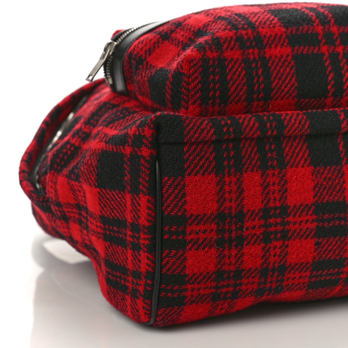 Wool Tartan City Backpack Red Black