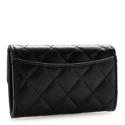 Chanel Caviar Quilted Flap Card Holder Wallet Black 3 of 10