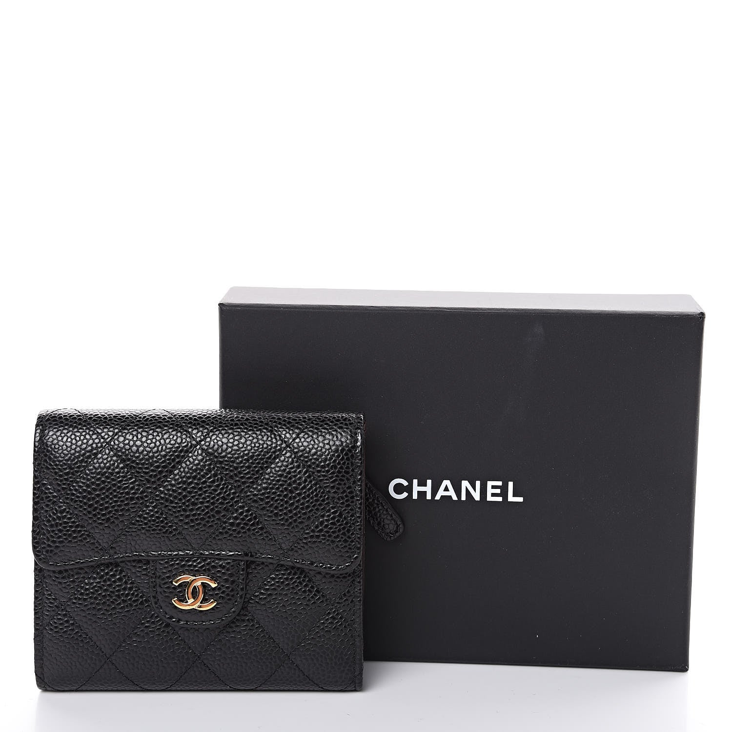 Chanel Caviar Quilted Compact Flap Wallet Black 9 of 9