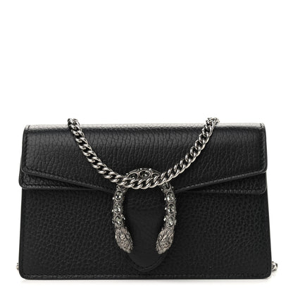 Gucci Calfskin Super Mini Dionysus Shoulder Bag Black 1 of 8