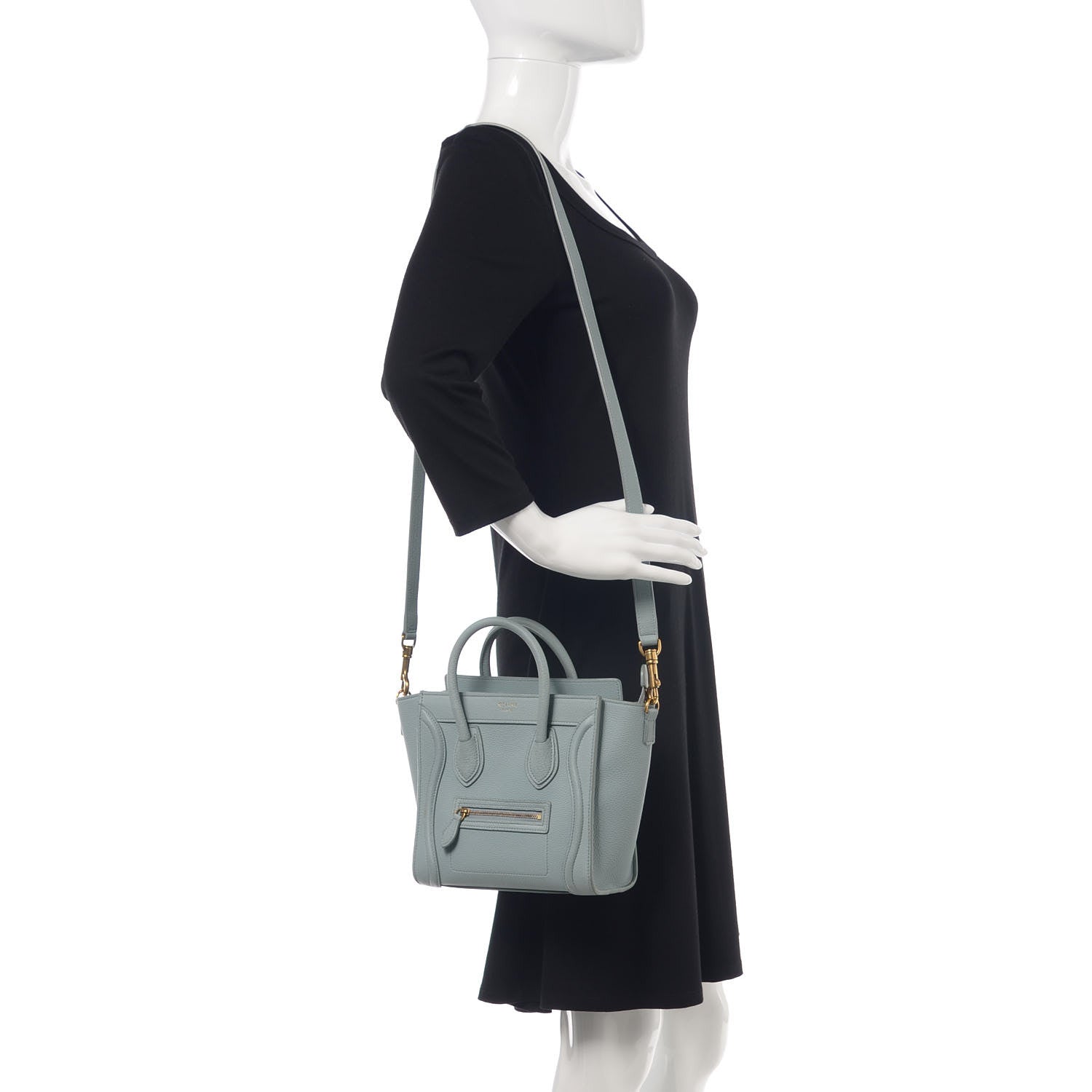 Celine Drummed Calfskin Nano Luggage Cloud 2 of 14