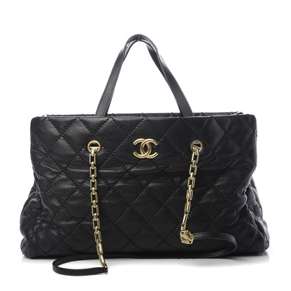 Chanel Calfskin Quilted Retro Chain Tote Black 1 of 16