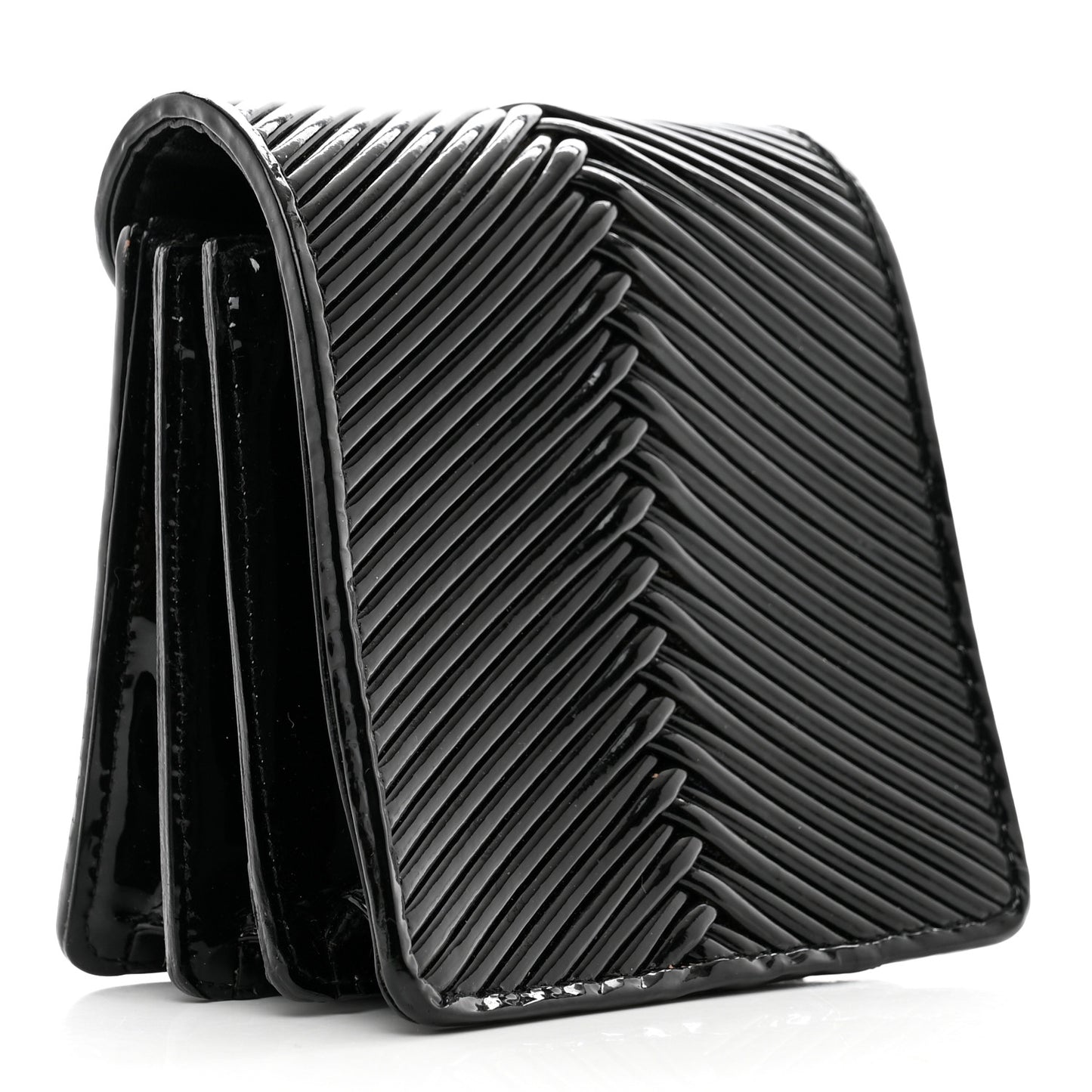Patent Embossed Box Clutch Clutch Black