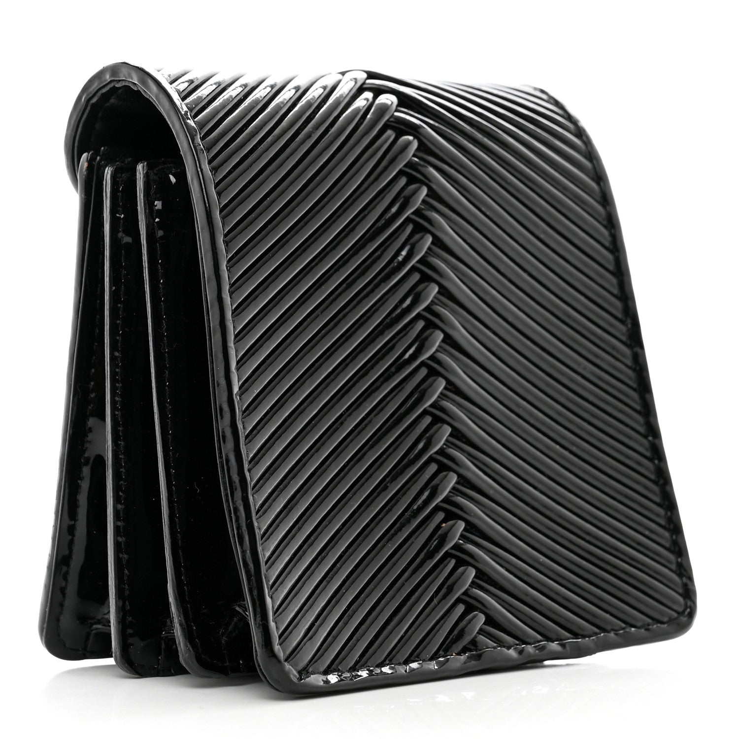 Bottega Veneta Patent Embossed Box Clutch Clutch Black 3 of 8