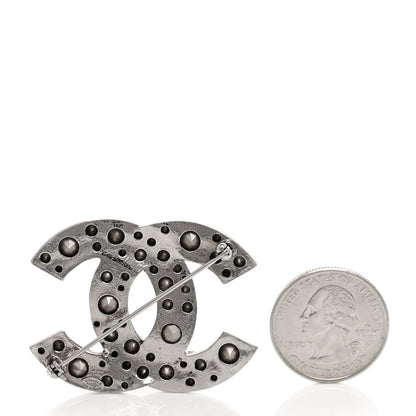 Chanel Crystal Large CC Brooch Silver 2 of 4