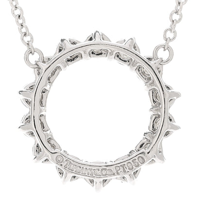 Tiffany Platinum Diamond Small Open Circle Pendant Necklace 4 of 4