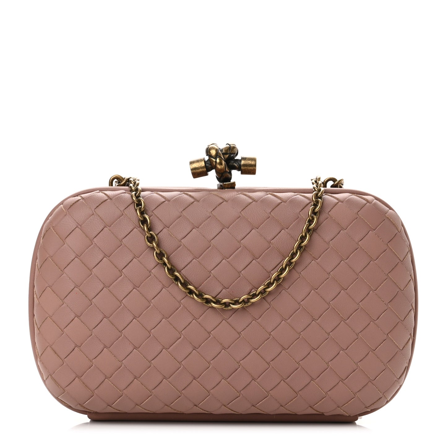 Nappa Intrecciato Chain Knot Clutch Watteau