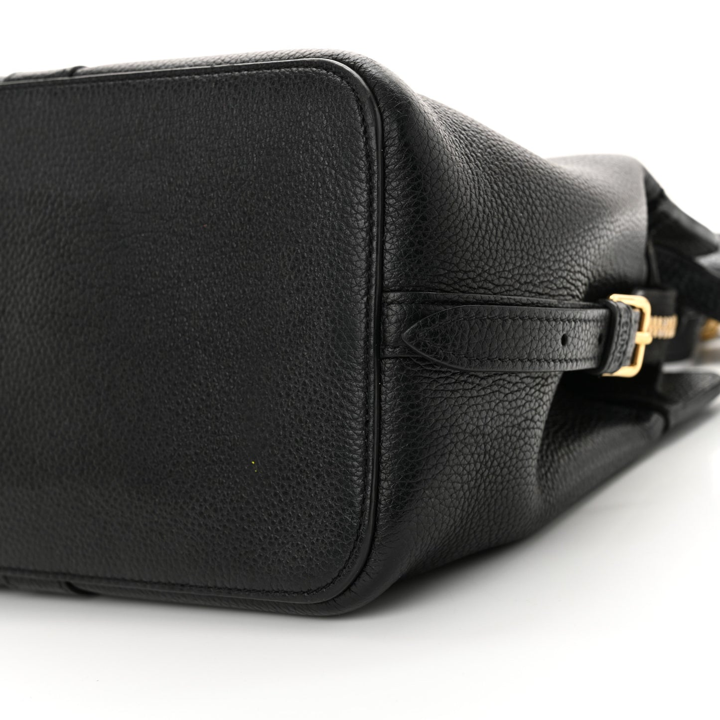 Grained Calfskin Small Cabas De France Black