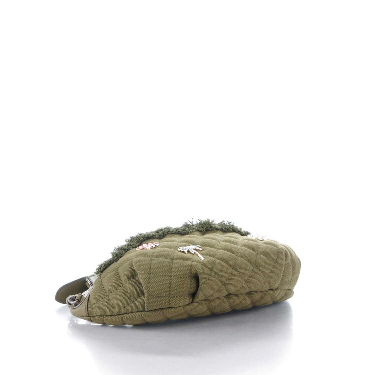 Chanel Canvas Lambskin Quilted Coco Cuba Charms Waist Bag Khaki 4 of 8