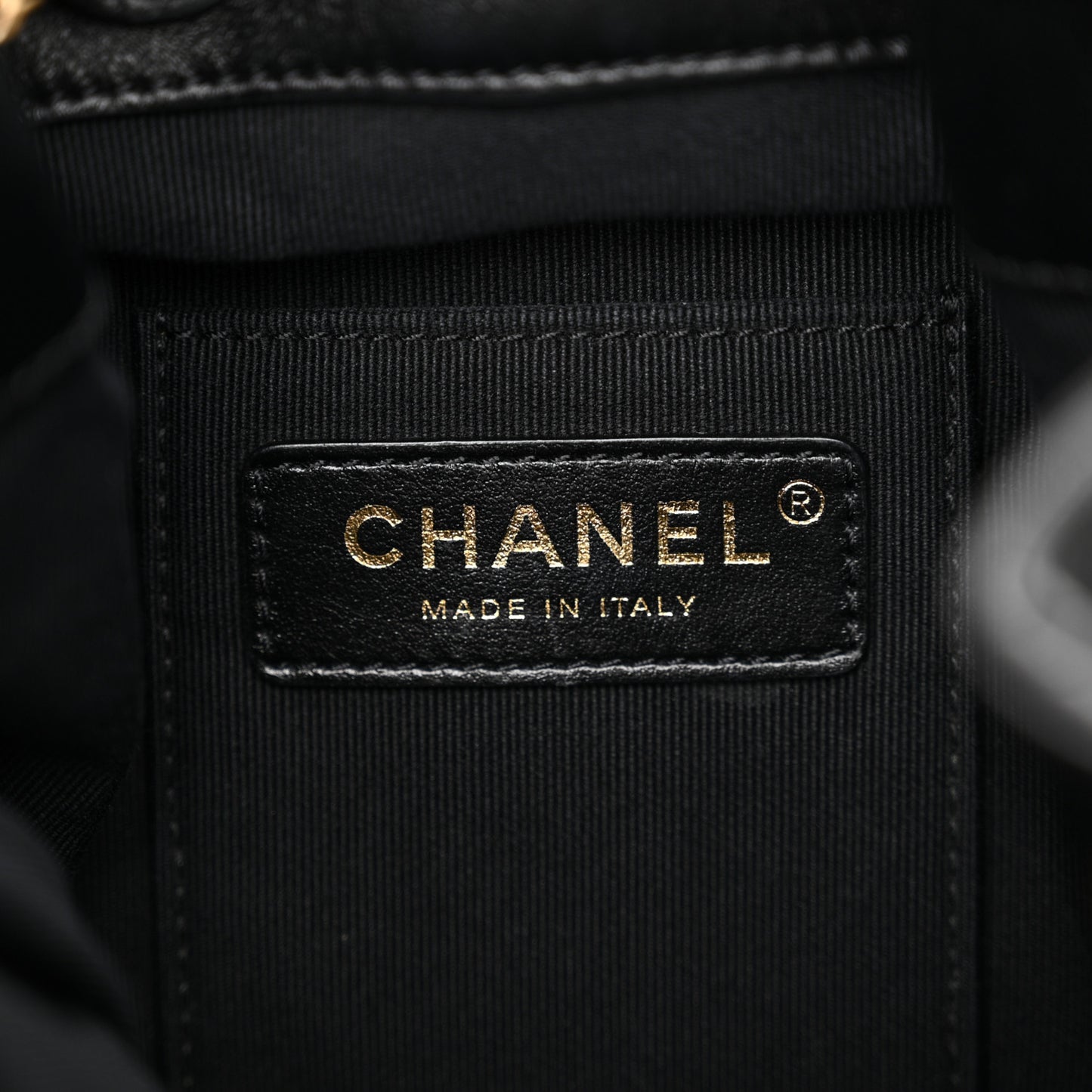 Calfskin Quilted CC Chain Bucket Backpack Black