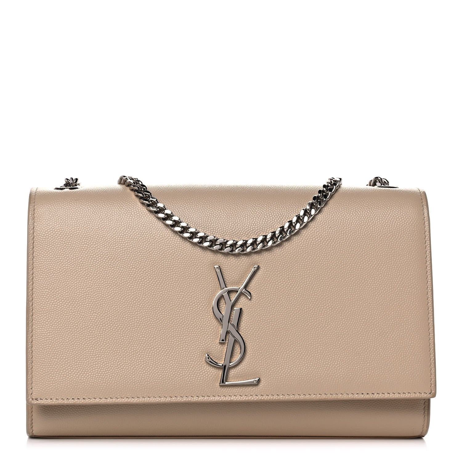Saint Laurent Grain De Poudre Medium Monogram Kate Satchel Nude Powder 1 of 13