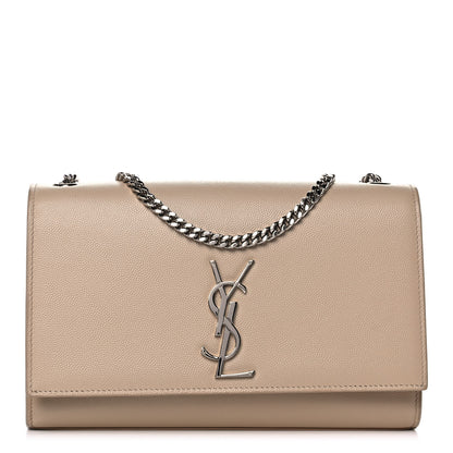 Saint Laurent Grain De Poudre Medium Monogram Kate Satchel Nude Powder 1 of 13