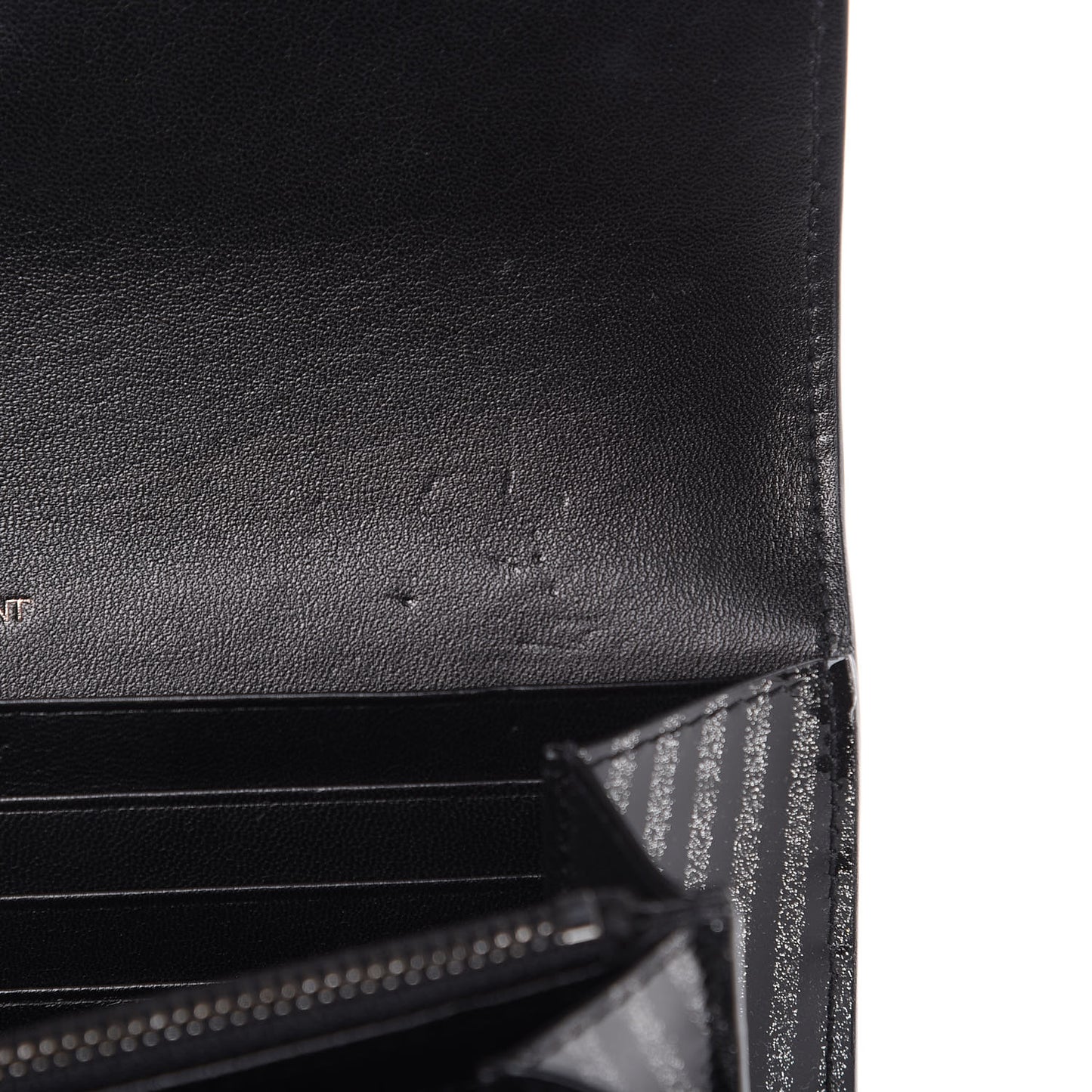 Patent Glitter Striped Classic Monogram Cassandre Wallet Black Silver
