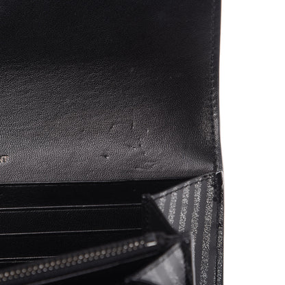 Saint Laurent Patent Glitter Striped Classic Monogram Cassandre Wallet Black Silver 8 of 10
