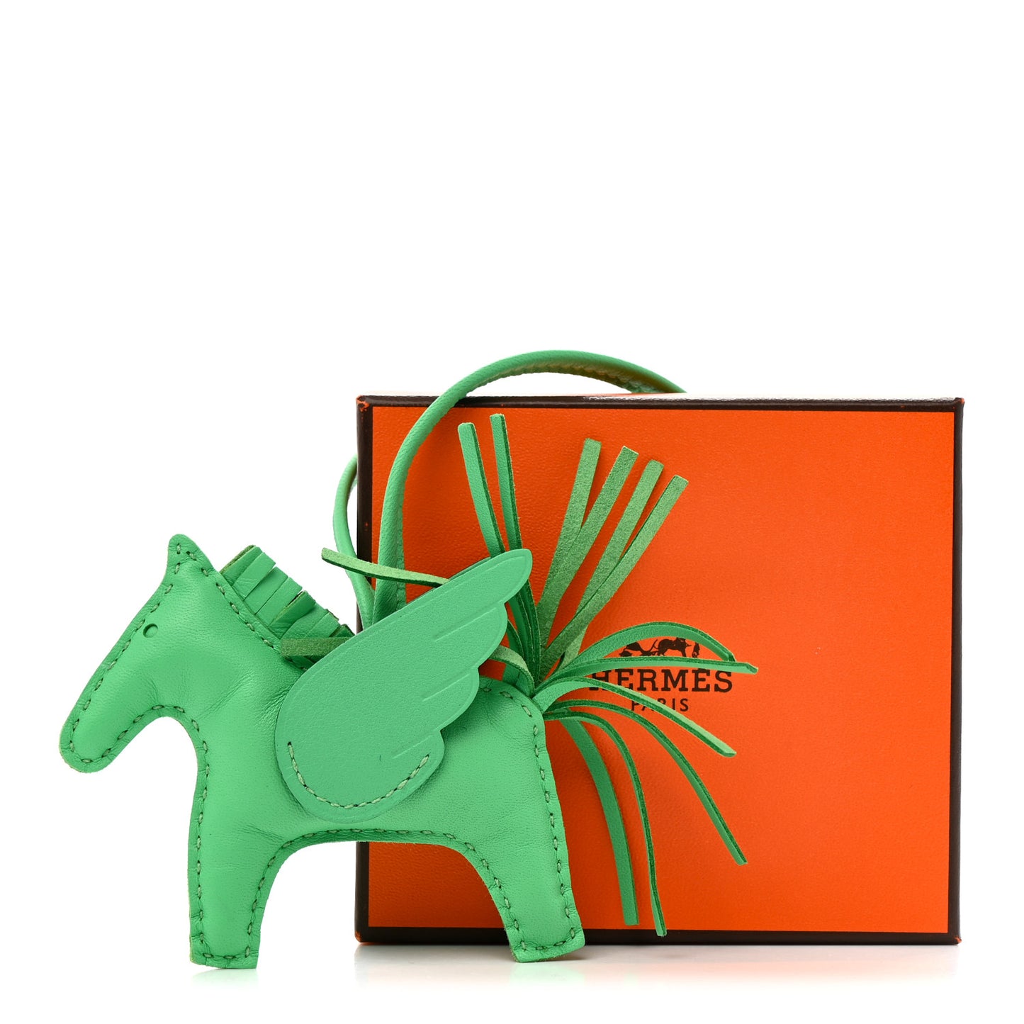 Milo Lambskin Grigri Rodeo Pegase Horse Bag Charm PM Vert Comics
