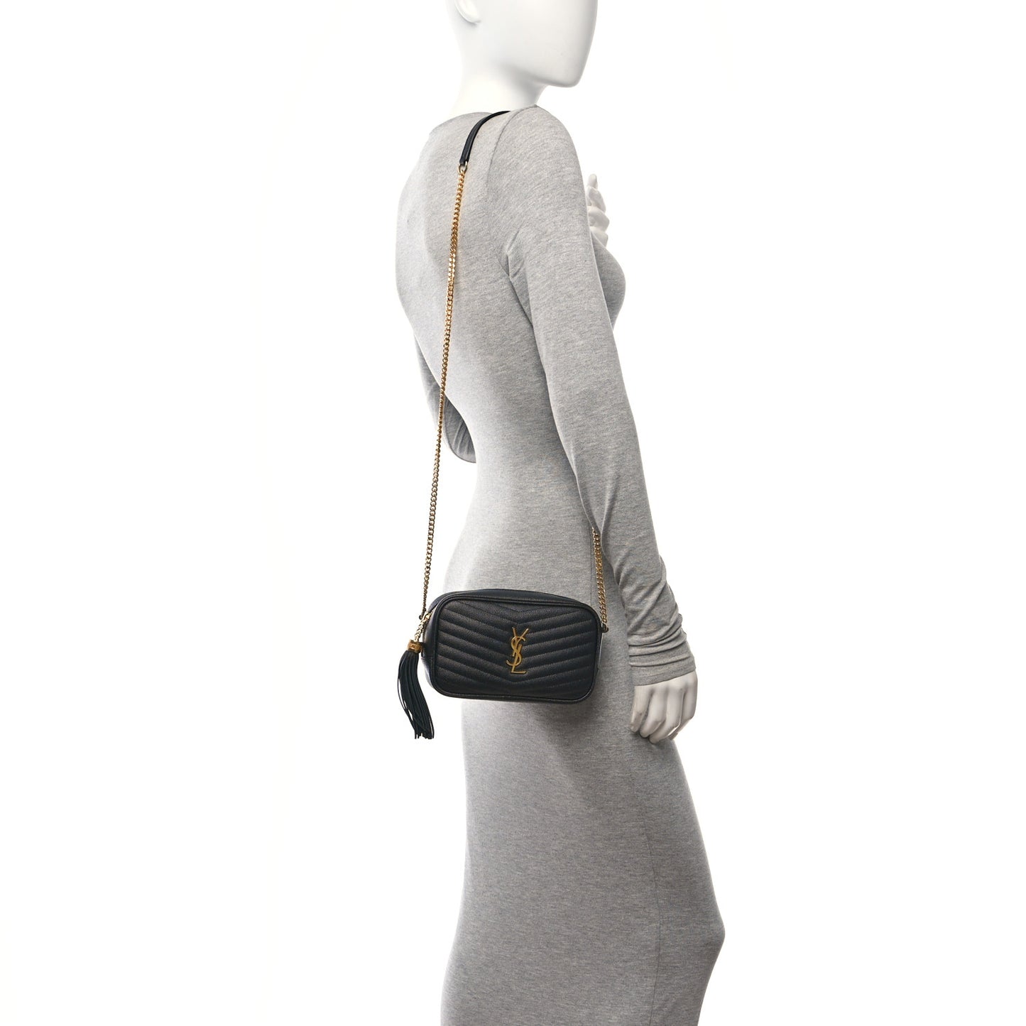 Grain De Poudre Matelasse Monogram Mini Lou Camera Bag Black