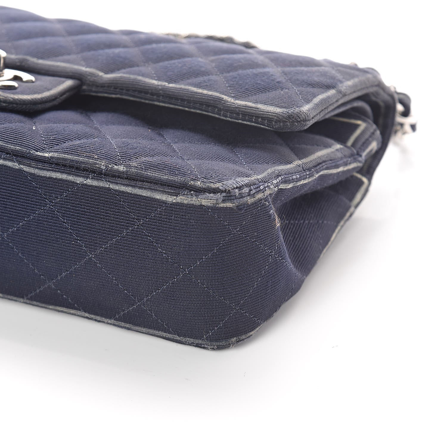 Chanel Grosgrain Quilted Medium Double Flap Navy 9 of 13