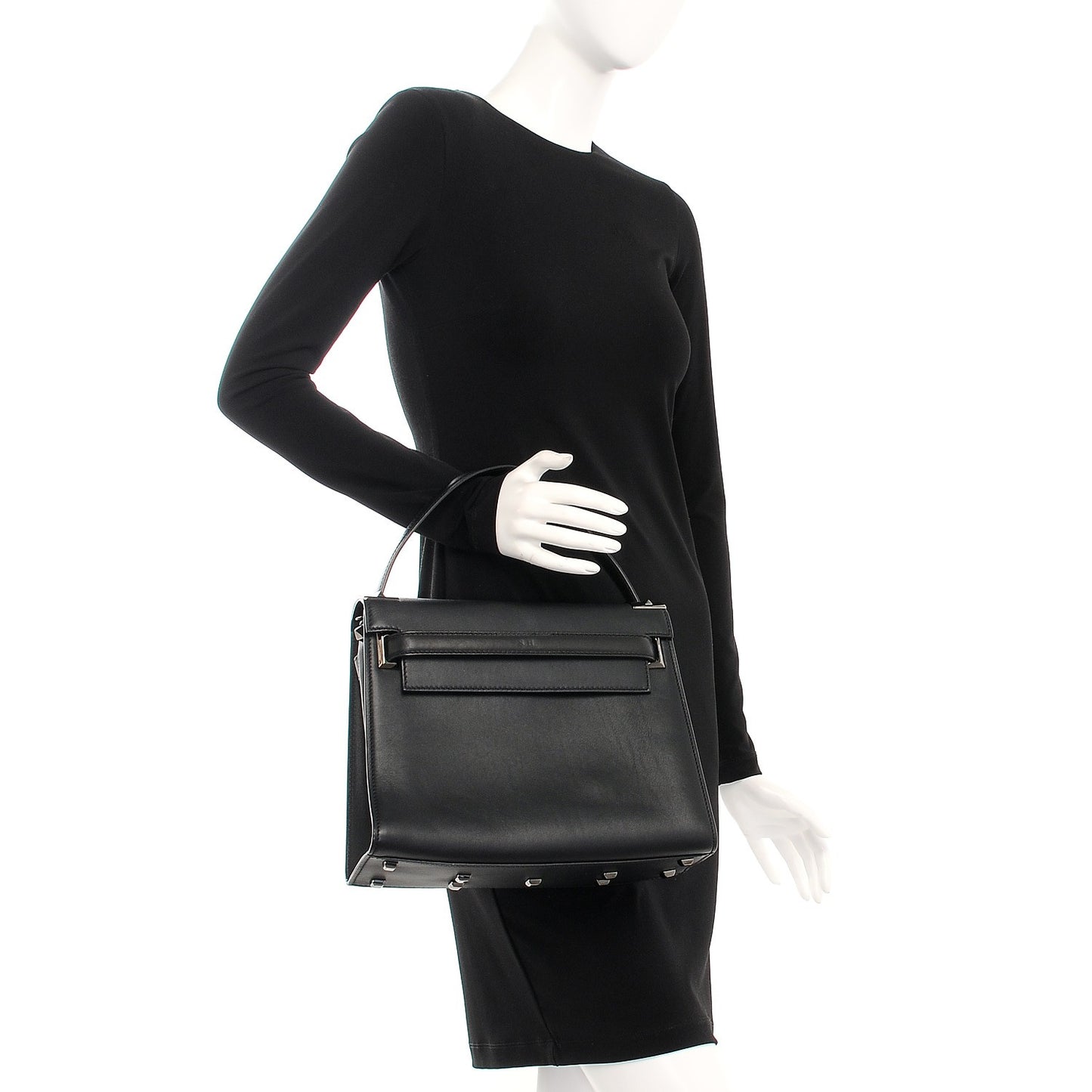 Calfskin Medium My Rockstud Frame Bag Black