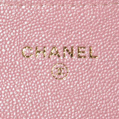 Chanel Iridescent Caviar Quilted Flap Card Holder Rose Pink 8 of 11