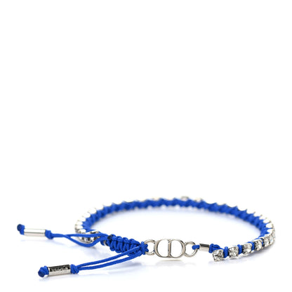 Christian Dior Technical Fabric Crystal Rope Bracelet Blue 3 of 4