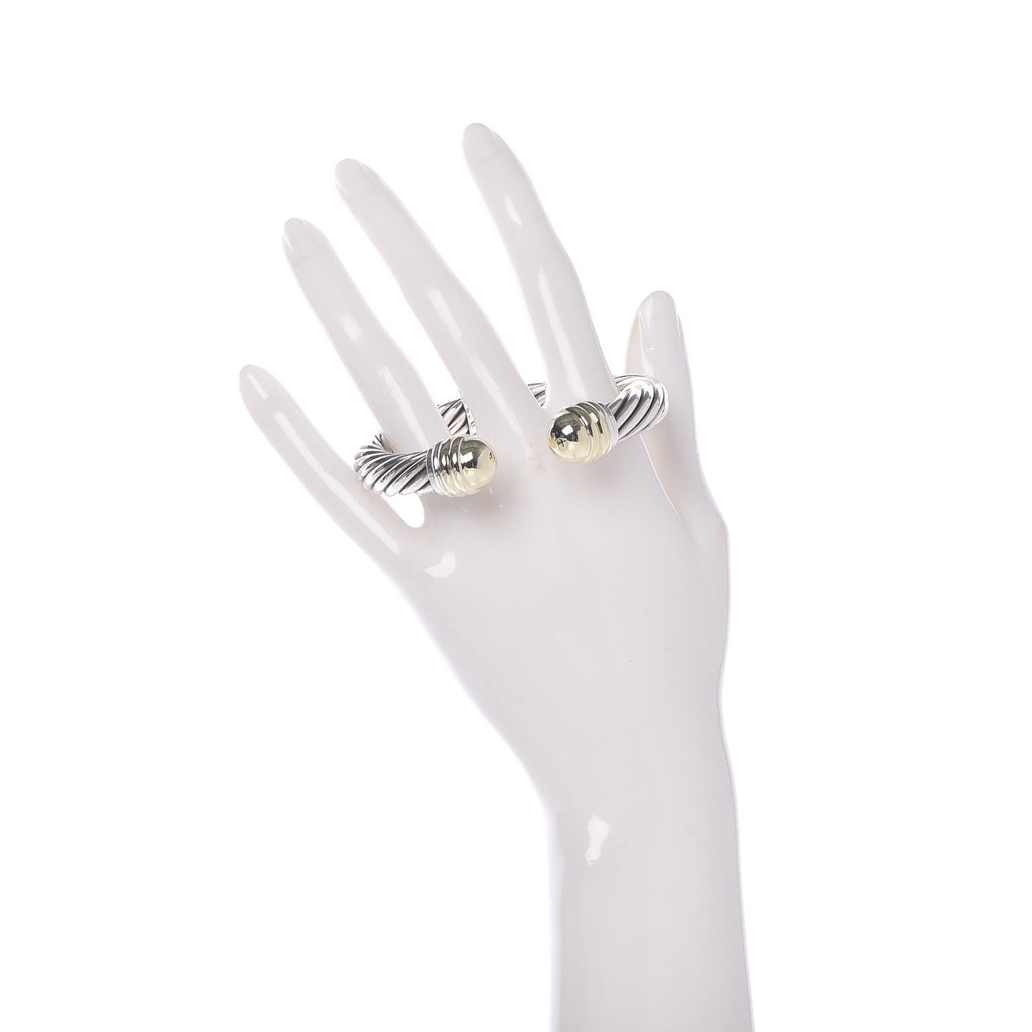 Sterling Silver 14K Yellow Gold 10mm Cable Classics Bracelet