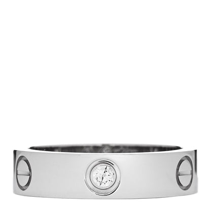Cartier 18K White Gold 3 Diamond 5.5mm LOVE Ring 60 9.25 1 of 4