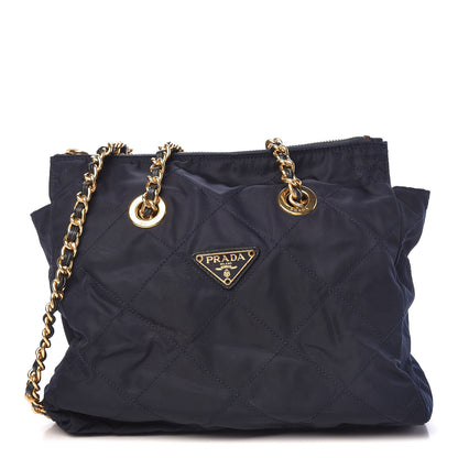 Prada Tessuto Nylon Quilted Shoulder Bag Blue 1 of 9