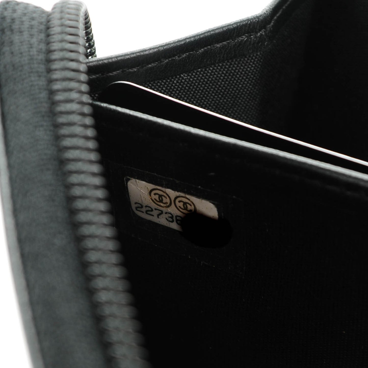 Lambskin Quilted Boy Zip Around Wallet Black