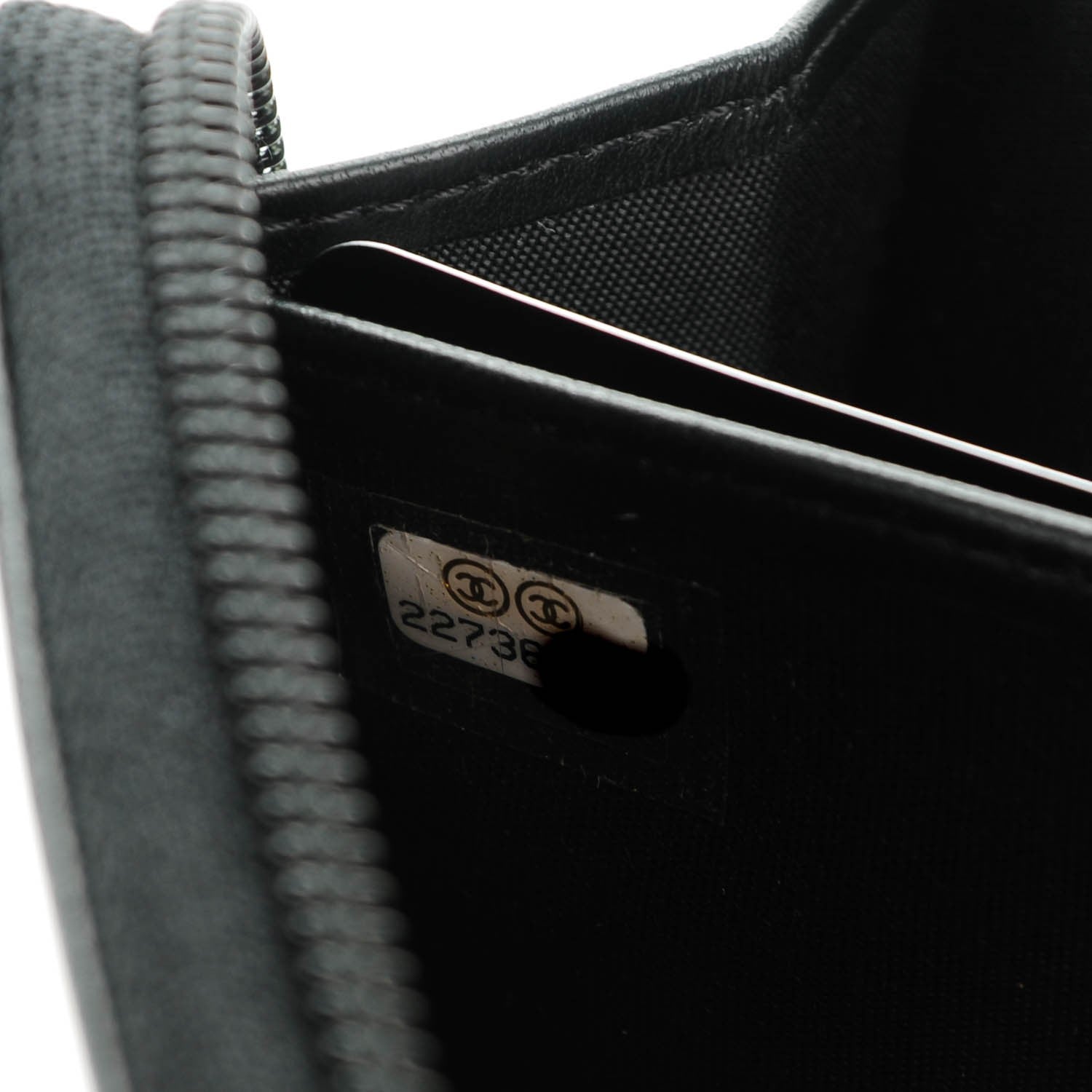 Chanel Lambskin Quilted Boy Zip Around Wallet Black 8 of 8