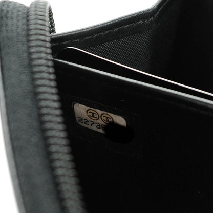 Chanel Lambskin Quilted Boy Zip Around Wallet Black 8 of 8