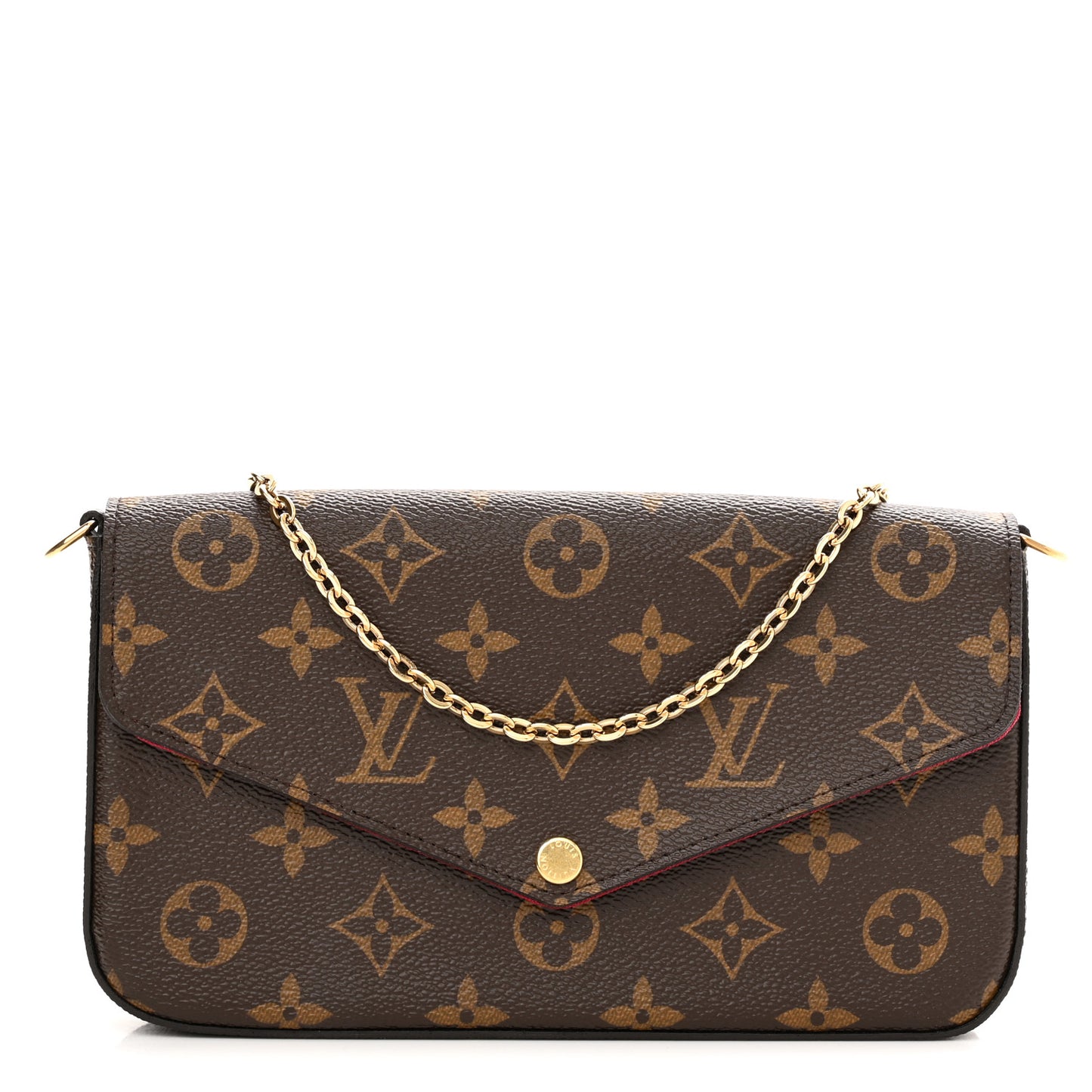 Monogram Pochette Felicie Chain Wallet Fuchsia