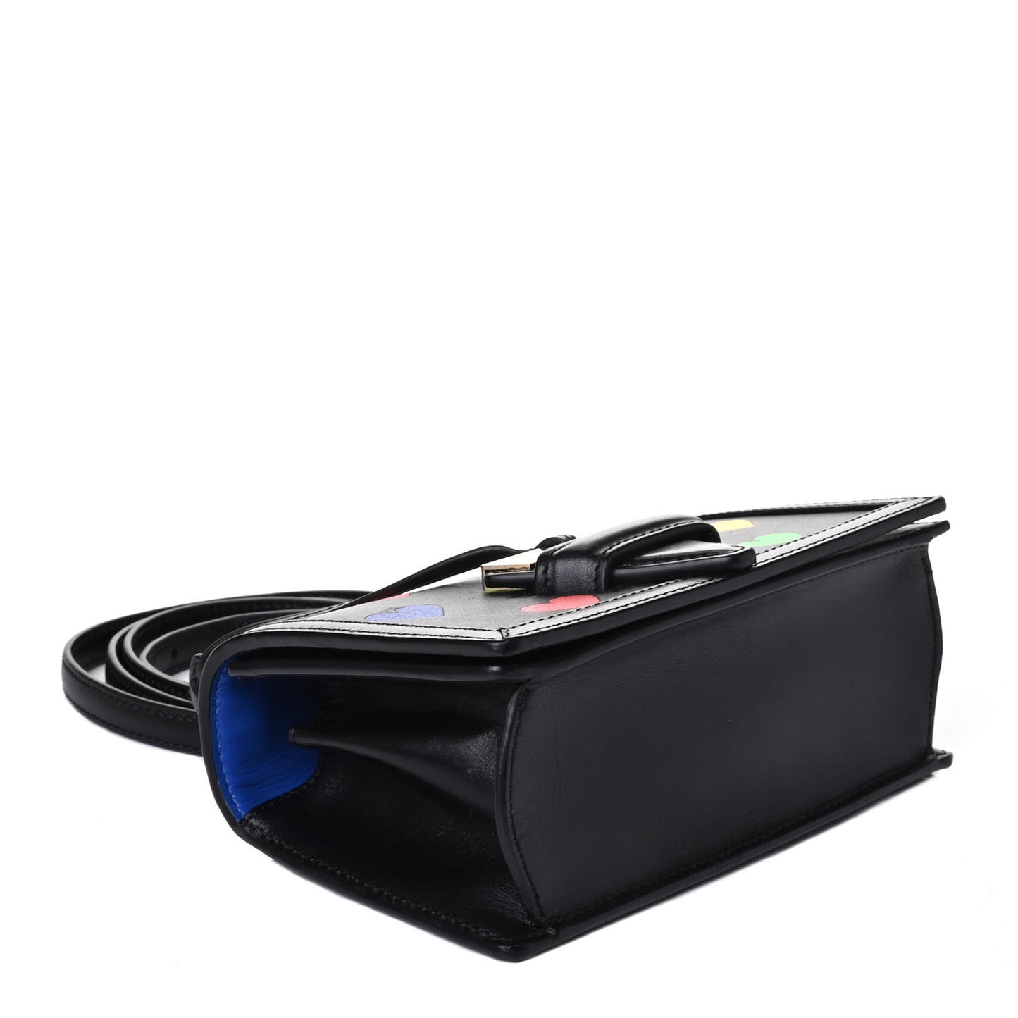 Calfskin Hearts Small Barcelona Shoulder Bag Black