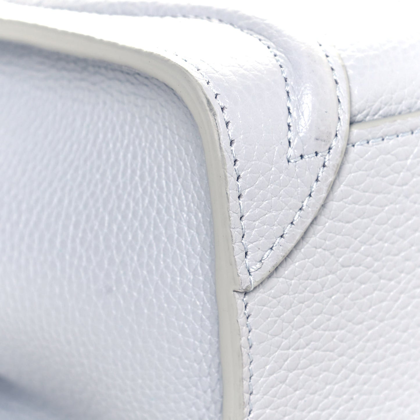 Drummed Calfskin Nano Luggage Pearl