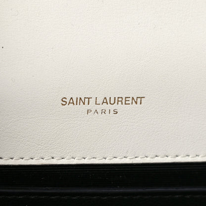 Saint Laurent Grain De Poudre Small Classic Monogram Shapes Print Kate Satchel White 6 of 10