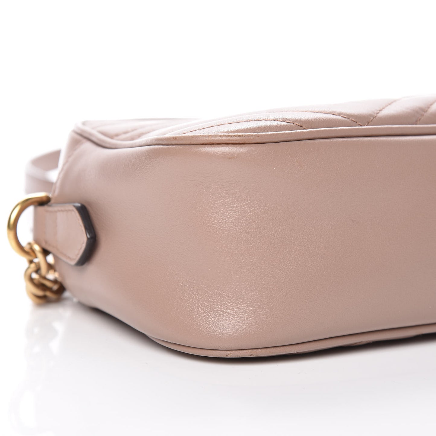 Calfskin Matelasse Small GG Marmont Chain Shoulder Bag Taupe