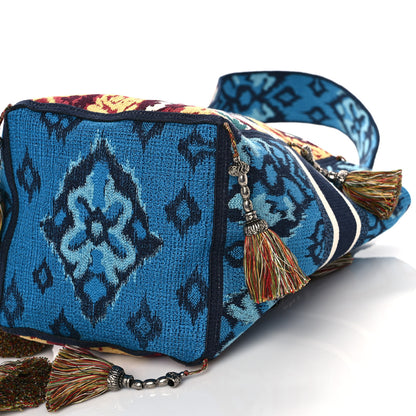 Christian Dior Canvas Embroidered Paisley D-Bubble Bucket Bag Blue Multicolor 10 of 11