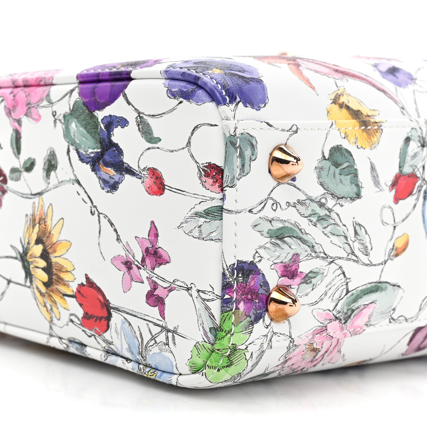 Christian Dior Calfskin Printed Small Florigelio My ABCDior Lady Dior White Multicolor 9 of 9