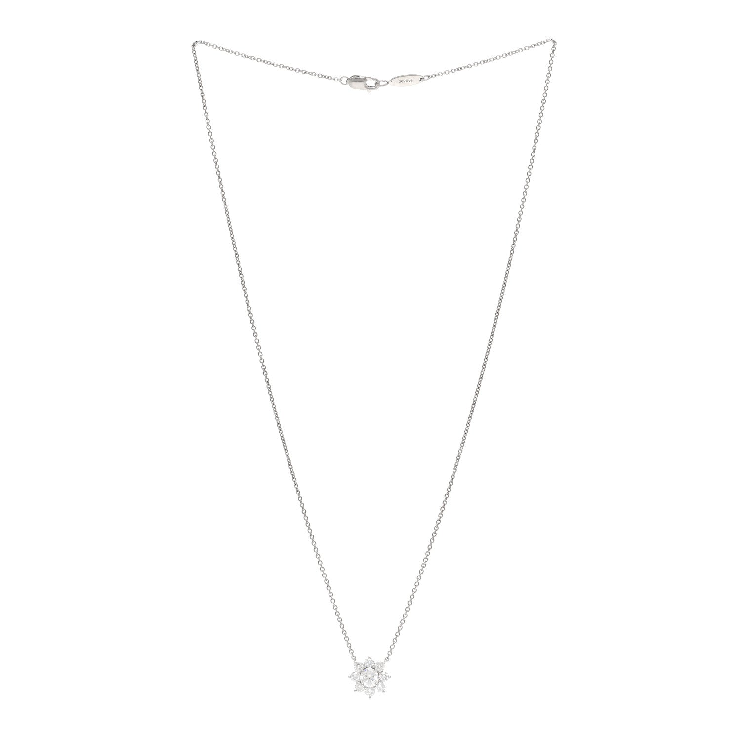 Harry Winston Platinum Diamond Petite Sunflower Pendant Necklace 3 of 5