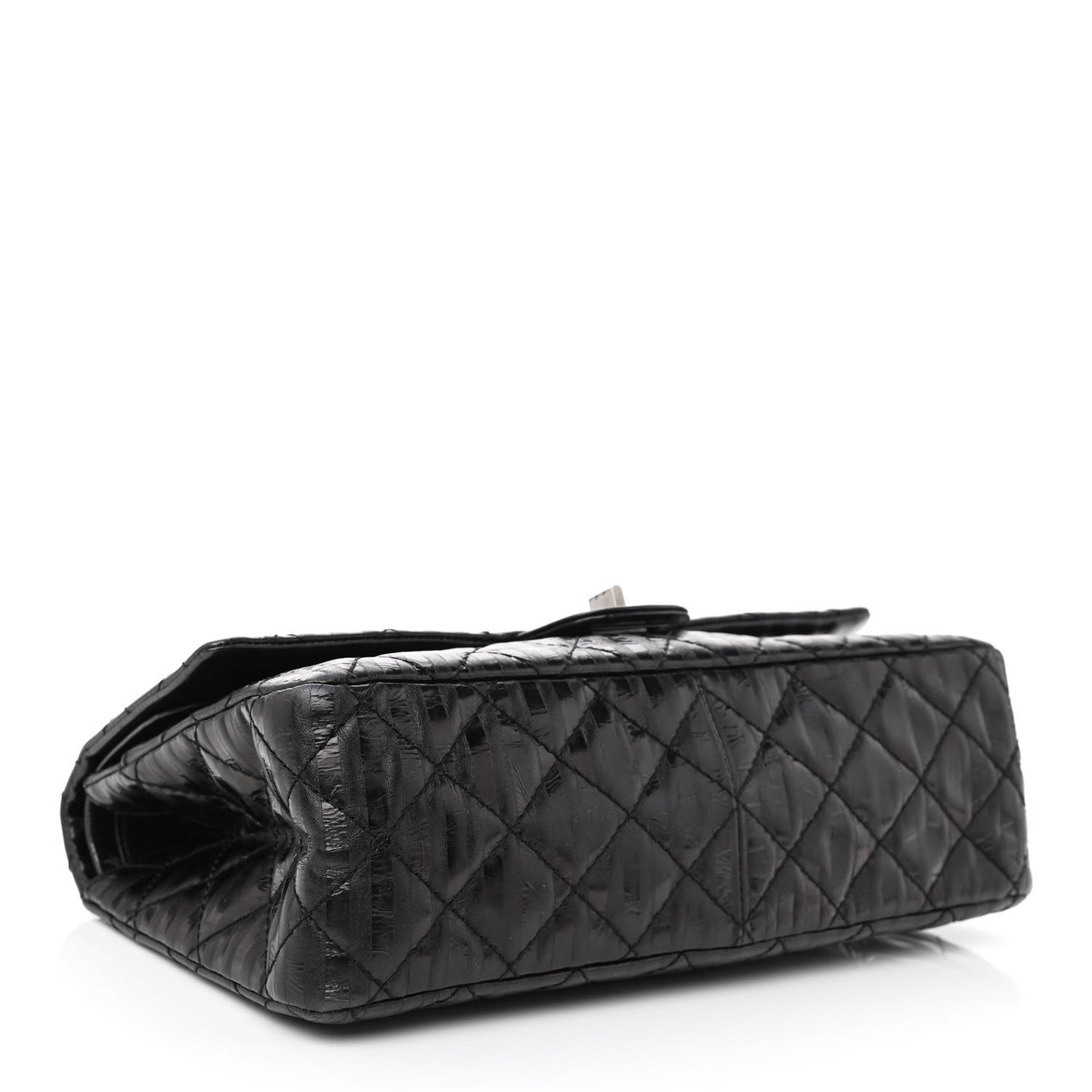 Metallic Calfskin Striped 2.55 Reissue 226 Flap Black