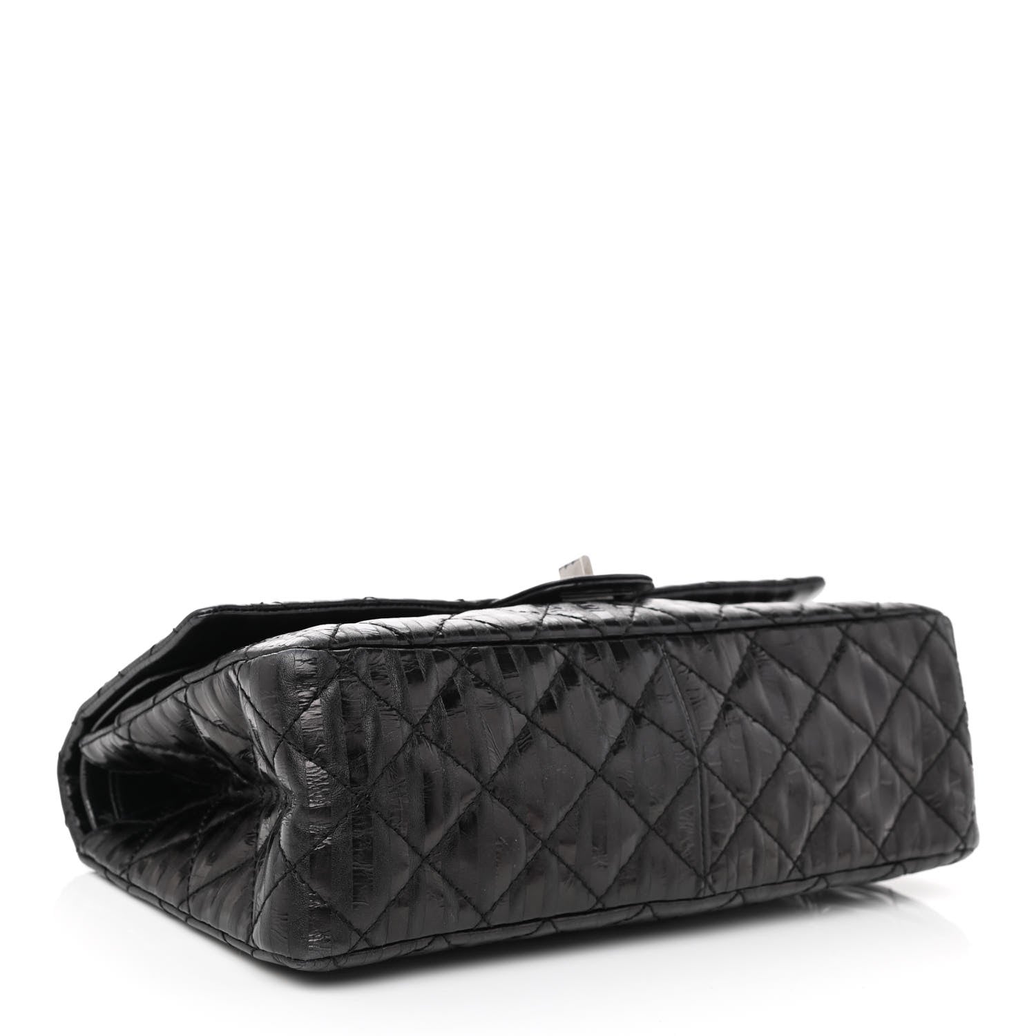 Chanel Metallic Calfskin Striped 2.55 Reissue 226 Flap Black 4 of 11