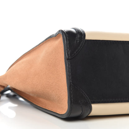 Celine Satin Calfskin Suede Nano Tri-Color Luggage Seashell 7 of 13