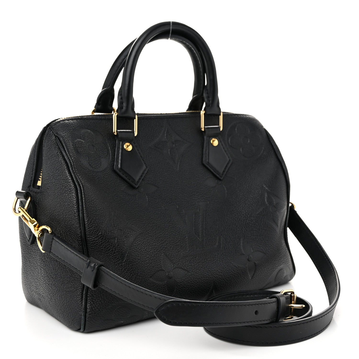 Louis Vuitton Empreinte Monogram Giant Speedy Bandouliere 25 Black 3 of 10